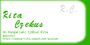 rita czekus business card